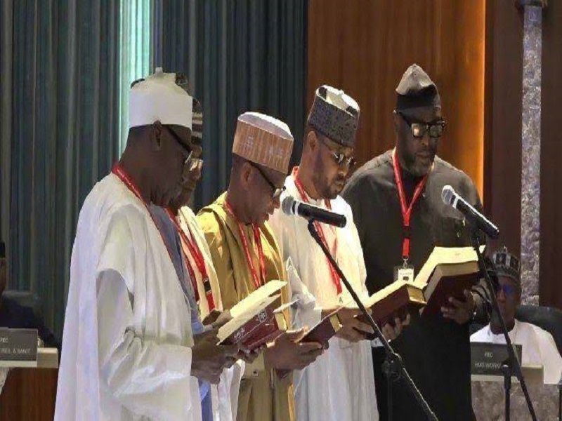 PRESIDENT TINUBU ADMINISTERS OATHS TO FEDERAL COMMISSIONERS